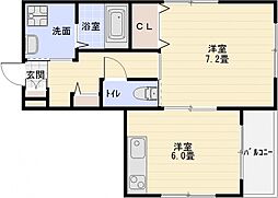 グレイスコート 1DKの間取図画像