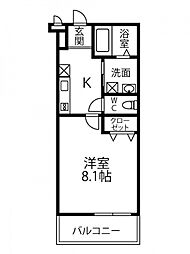 ベルドミール末広七番館 1Kの間取図画像