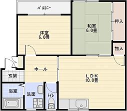 メゾンプチ・フォーレ 2LDKの間取図画像