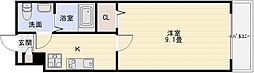 ヒルズ八尾本町 1Kの間取図画像