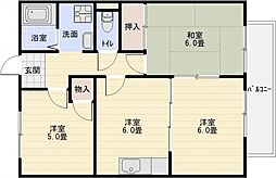 アーバンラファエロ 3DKの間取図画像