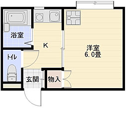 ECP高井田1 ワンルームの間取図画像