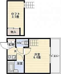 ヨーロピアン22番館 1SKの間取図画像