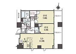 アトラス本郷3丁目 2LDKの間取図画像