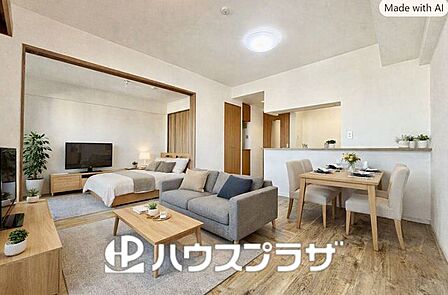 リビング※AIによる家具配置加工をしております。