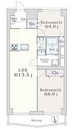 カーサ常盤台 2LDKの間取図画像