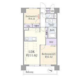 ダイアパレス柴又 2LDKの間取図画像
