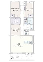 ファミールヒルズ哲学堂公園 3LDKの間取図画像