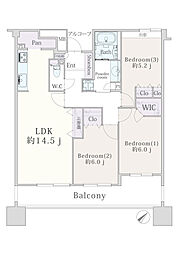 ベイマークスクエアオーシャンコート 3LDKの間取図画像