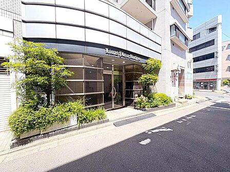 青々とした植栽が住む人をやさしく迎えるエントランス。きれいに管理された清潔感のある空間です。