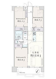 ワコーレ東浦和A 3LDKの間取図画像