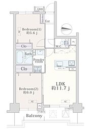 ダイアパレスグランヤード北綾瀬 2LDKの間取図画像