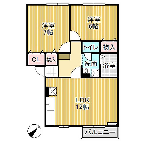 ブライダルハイツ戸出C棟 102｜富山県高岡市戸出町1丁目(賃貸アパート2LDK・1階・52.27㎡)の写真 その2