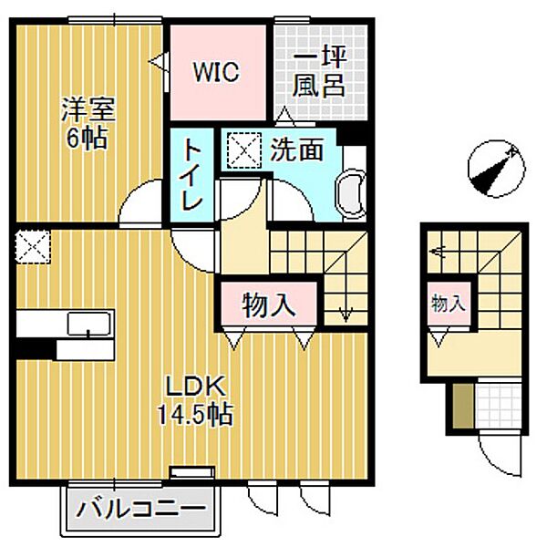 D-roomアシュラン 202｜富山県砺波市林(賃貸アパート1LDK・2階・58.80㎡)の写真 その2