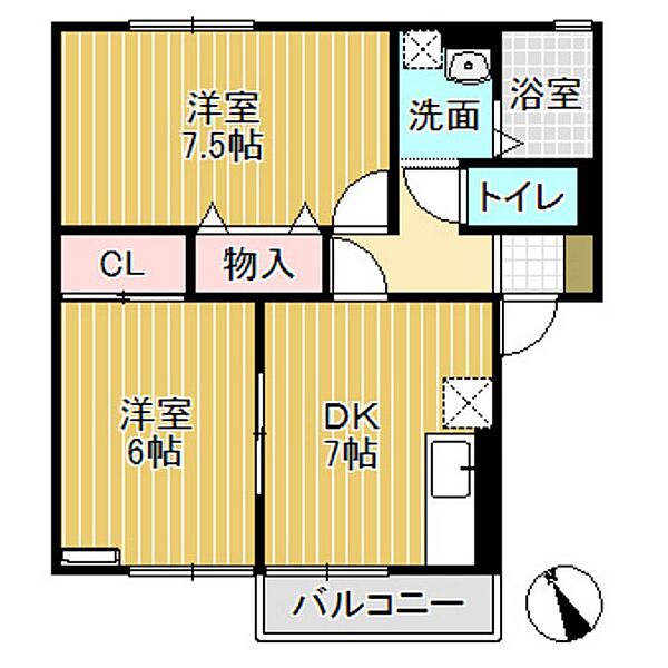 セジュール小矢部 101｜富山県小矢部市後谷(賃貸アパート2DK・1階・48.80㎡)の写真 その2