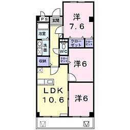 アルカンシエル 3階3LDKの間取り