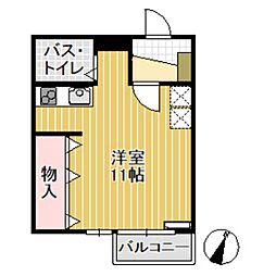 パールハイツとなみ・1 ワンルームの間取図画像