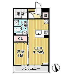 セジュールモネ 1LDKの間取図画像