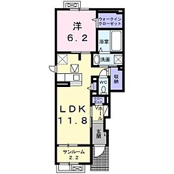 クプレ2 1LDKの間取図画像