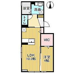 ネオ・グレイス戸出 1LDKの間取図画像