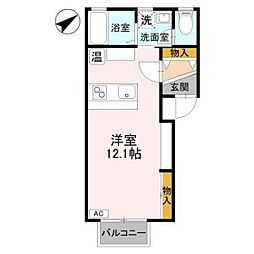 A.I.Sロイヤルハイツ ワンルームの間取図画像