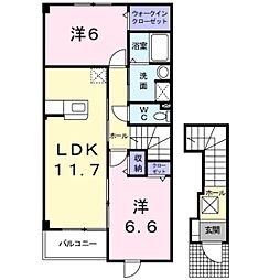 グレイスフルM5 2LDKの間取図画像