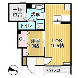 プレミューズ春日 1LDKの間取図画像