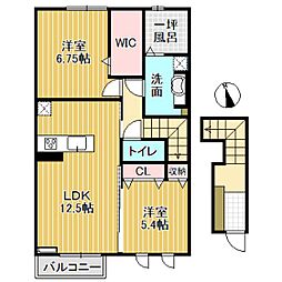 メゾン栄町エネル 2LDKの間取図画像
