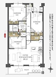 ライオンズマンション薬円台公園 3LDKの間取図画像