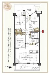ネオハイツ船橋薬円台公園 3LDKの間取図画像