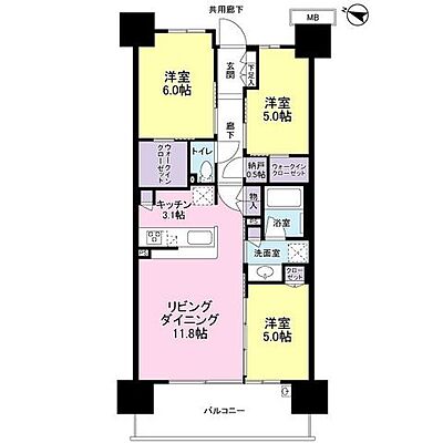 間取り シティハウス八千代緑が丘 6階/-