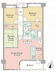 レクセルプライム初石レジデンス 3LDKの間取図画像
