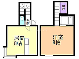 AMS新富A 1LDKの間取図画像