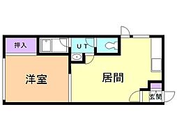 エメロード・赤岩 1LDKの間取図画像