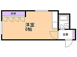 ウエスト・ナカハシ ワンルームの間取図画像