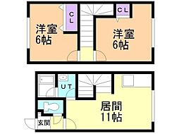 クリスタルハイムNo.1 2LDKの間取図画像