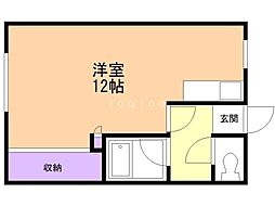 シルバニアコート緑 ワンルームの間取図画像