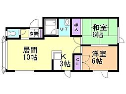 メゾン青山 2LDKの間取図画像