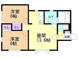 間取図画像 2LDK