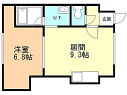サンリバ2 1DKの間取図画像