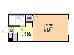 ロイヤルミドリ101 1Kの間取図画像