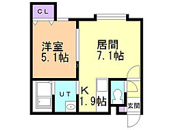 ドミール小樽 1LDKの間取図画像