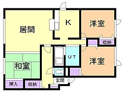 和光ハイツ5号棟 3LDKの間取図画像