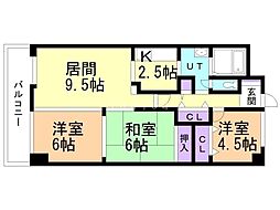 小樽グランドパレス 3LDKの間取図画像