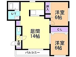 M.GRANGE 2LDKの間取図画像