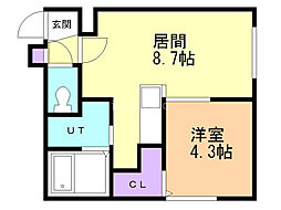 フォーカスター市役所通 1LDKの間取図画像