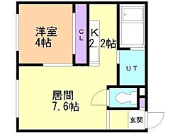 グラード小樽 1LDKの間取図画像