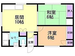 コーポみどり 2LDKの間取図画像