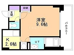 オタルベイサイドシティ8 1Kの間取図画像