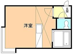 AMS新富C ワンルームの間取図画像